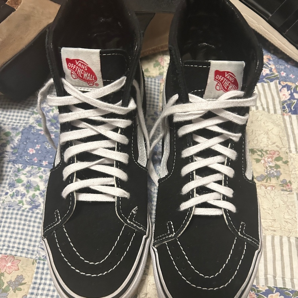 Vans Black and White High-Top Sneakers